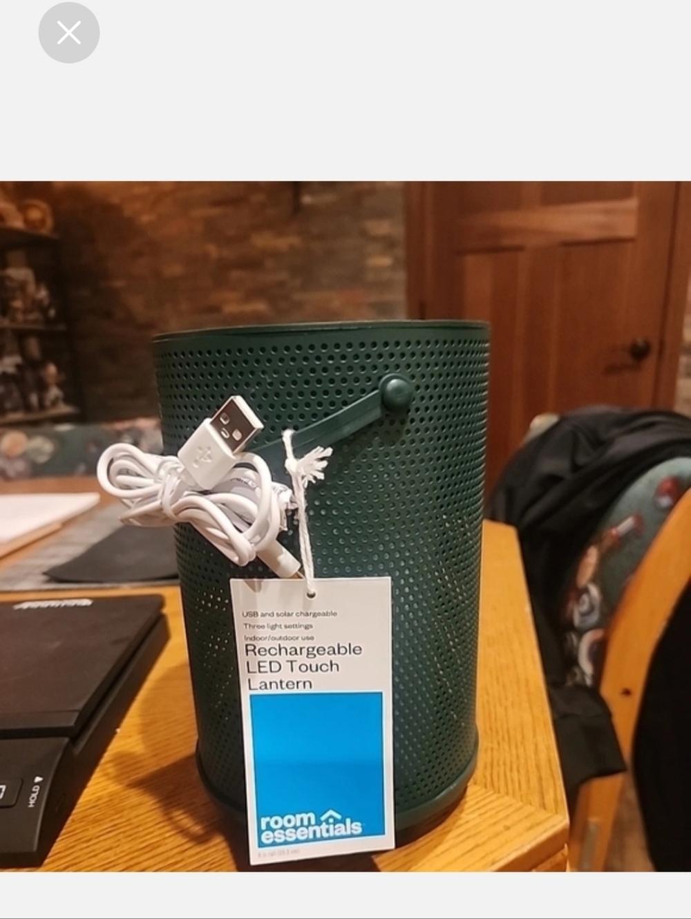 Room Essentials Rechargeable LED Touch Lantern in Dark Green - For 2 Laterns
